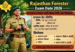 Rajasthan Forester Exam Date 2026