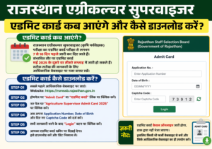 Rajasthan Agriculture Supervisor Admit Card 2026