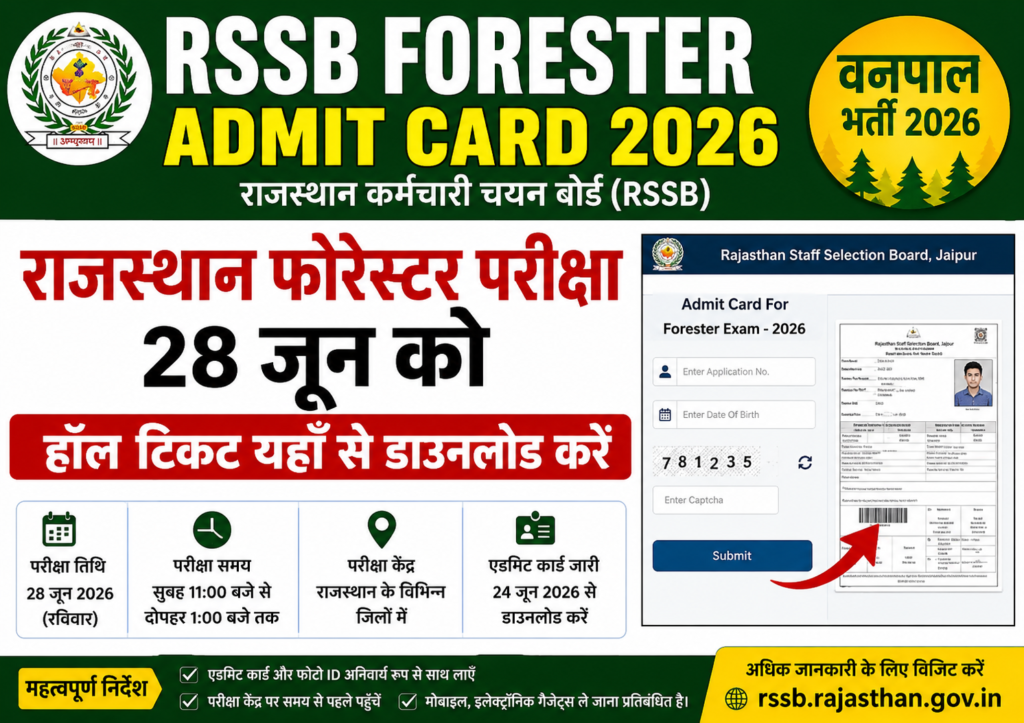 RSSB Forester Admit Card 2026