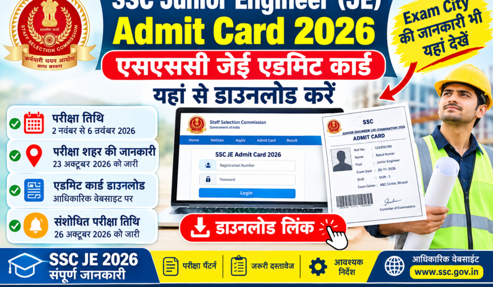 SSC Junior Engineer JE Admit Card 2026
